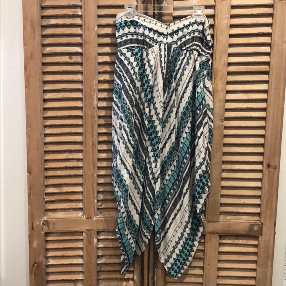 Strapless Silk Patterned Dress - image 1